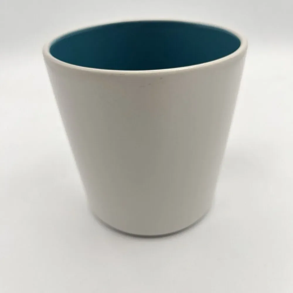 Crate & Barrel Max Pool Blue White Mug
